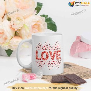 Cute Valentines Hearts White Mug, Valentines Day Unique Gifts For Her
