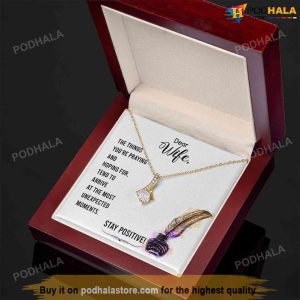 Dear Wife Alluring Valentines Day Necklace Stay Positive Gift For Wife 3 1