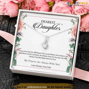 Dearest Daughter Valentines Necklace, Valentines Gift For Daughter From Dad