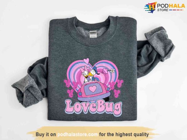 Disney Valentine Shirt Donald Duck Love Bug, Valentines Day Gift