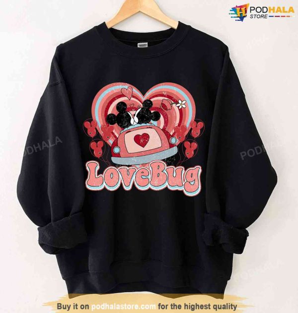 Disney Valentines Mickey Minnie Love Bug Funny Valentines Day Shirt