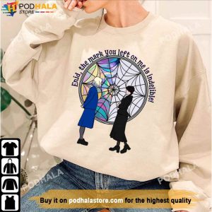 Enid and Wednesday Spiderweb Split Window Sweatshirt Wednesday Addams T Shirt