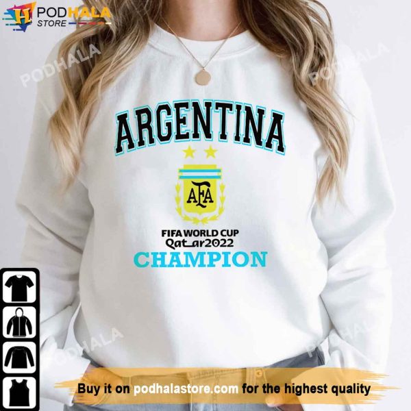 FIFA World Cup Champions Argentina Shirt, Argentina Soccer Sweatshirt