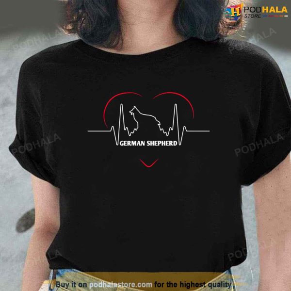 Funny German Shepherd Heartbeat Unisex T-Shirt, Funny Valentines Day Shirt