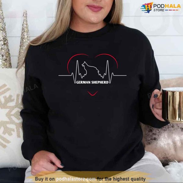 Funny German Shepherd Heartbeat Unisex T-Shirt, Funny Valentines Day Shirt