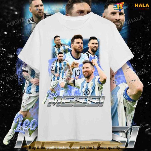 Funny Leo Messi RAP Bootleg White T-Shirt,  Legend Leo Messi Shirt