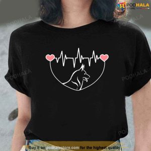 German Shepherd Dog Heartbeat Funny Valentines Unisex T-Shirt