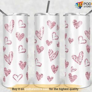 Glitter Sweet Hearts Love Valentines Tumbler, Best Valentine Gift For Wife