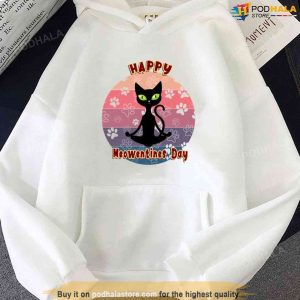Happy Meowentines Day Funny Black Cat Valentine Unisex Sweatshirt 2