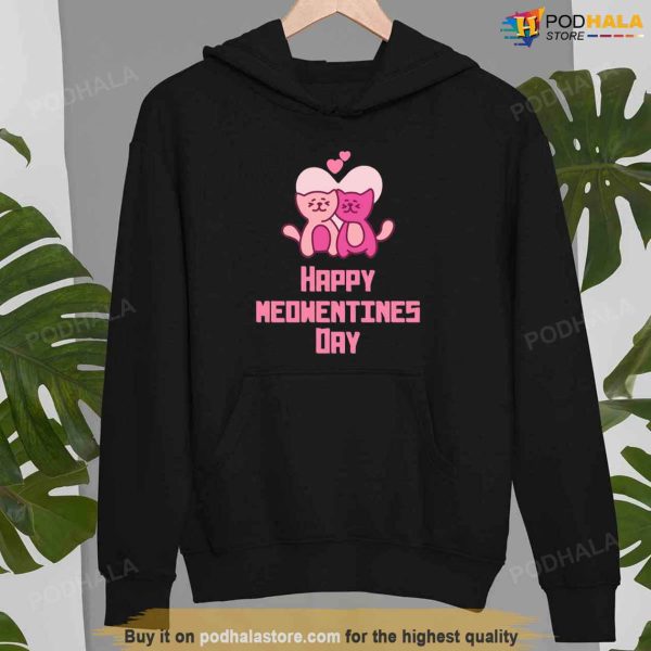 Happy Meowentines Day Pink Cats Valentine Unisex Sweatshirt, Best Valentines Day Gifts