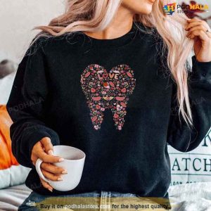 Happy Valentine Tooth Dentist Hygienist Sweatshirt Dental Valentines Day Shirt