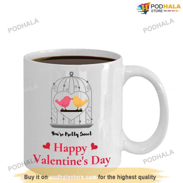 Happy Valentines Day Gift For Couple Love Birds Valentine Coffee Mug