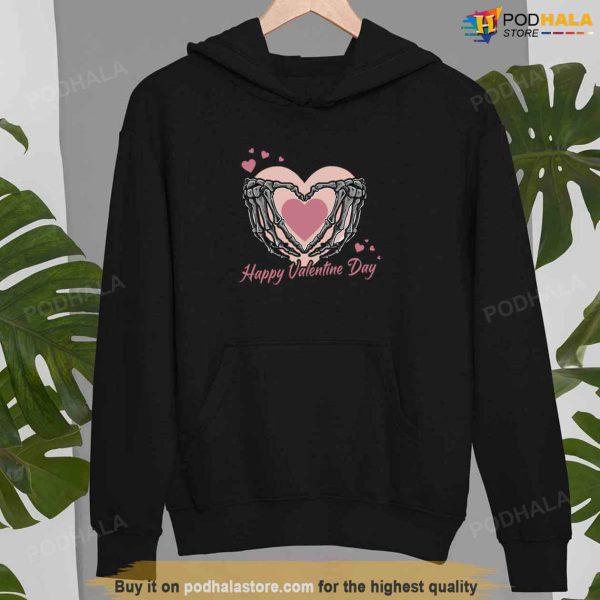Happy Valentines Day Skeleton Heart Unisex Sweatshirt Unisex T-Shirt