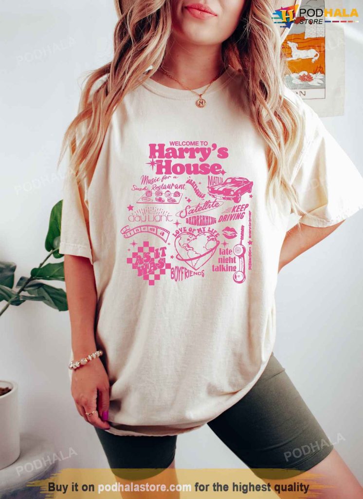 Harry Tracklist Pink Shirt, Harry's House Shirt, Gifts For Harry Styles Fans