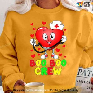 Heart Nurse Nursing School Boo Boo Crew Valentines Day Unisex T shirt 2