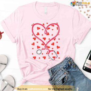 Heart Stethoscope Cute Love Nursing Valentines Day Unisex Sweatshirt 2