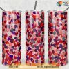 Hearts Design Skinny Valentines Tumbler, First Valentine Gift For Girlfriend