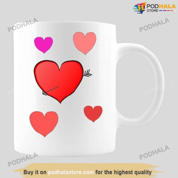 Hearts Valentines Day Coffee Mug, Best Gift For Wife On Valentines Day