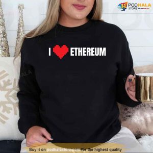 I Heart Love Ethereum Crypto Unisex TShirt Best Valentines Gifts