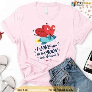 I Love You To The Moon And Back Valentine's Day Hearts Unisex Sweatshirt 2