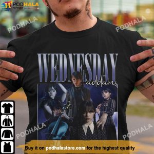 Jenna Ortega 90s Vintage Clothing Wednesday Addams T Shirt For Fans