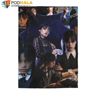 Jenna Ortega Wednesday Velveteen Blanket Addams Family Designer Blanket 2