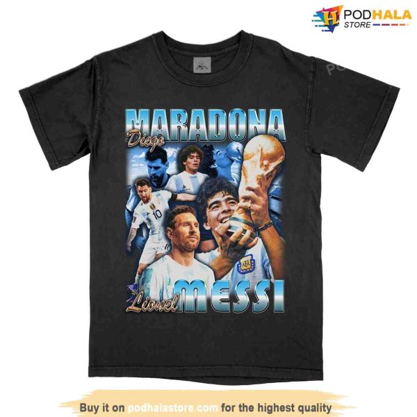 Legends Argentina Lionel Messi And Maradona Diego Shirt, Champion World Cup