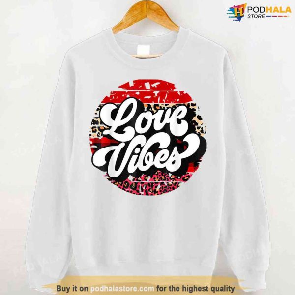 Leopard Vintage Love Vibes Couple Valentine Day Matching Unisex Hoodie