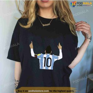 Argentina Football Team 3 Stars Champions World Cup Diego Maradona and  Lionel Messi signature shirt, hoodie, sweater, long sleeve and tank top