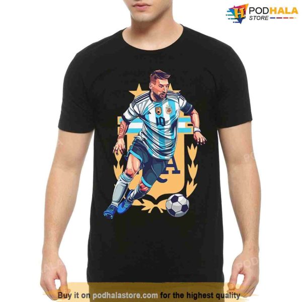 Lionel Messi Argentina Art Tee, Messi 10 Shirt For Soccer Fans