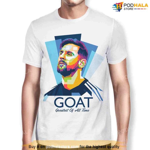 Lionel Messi GOAT Greatest Of All Time White Shirt, Messi 10 Shirt