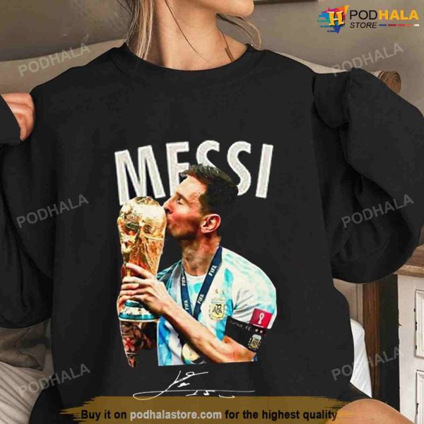 Lionel Messi Kiss Cup T-Shirt, World Cup Champion 2022 Lionel Messi Shirt
