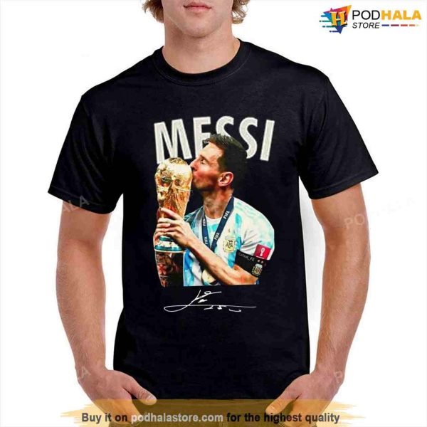 Lionel Messi Kiss Cup T-Shirt, World Cup Champion 2022 Lionel Messi Shirt
