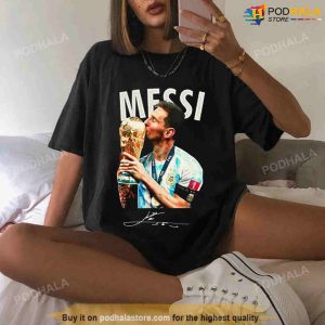 Lionel Messi Kiss Cup T Shirt World Cup Champion 2022 Lionel Messi TShirt