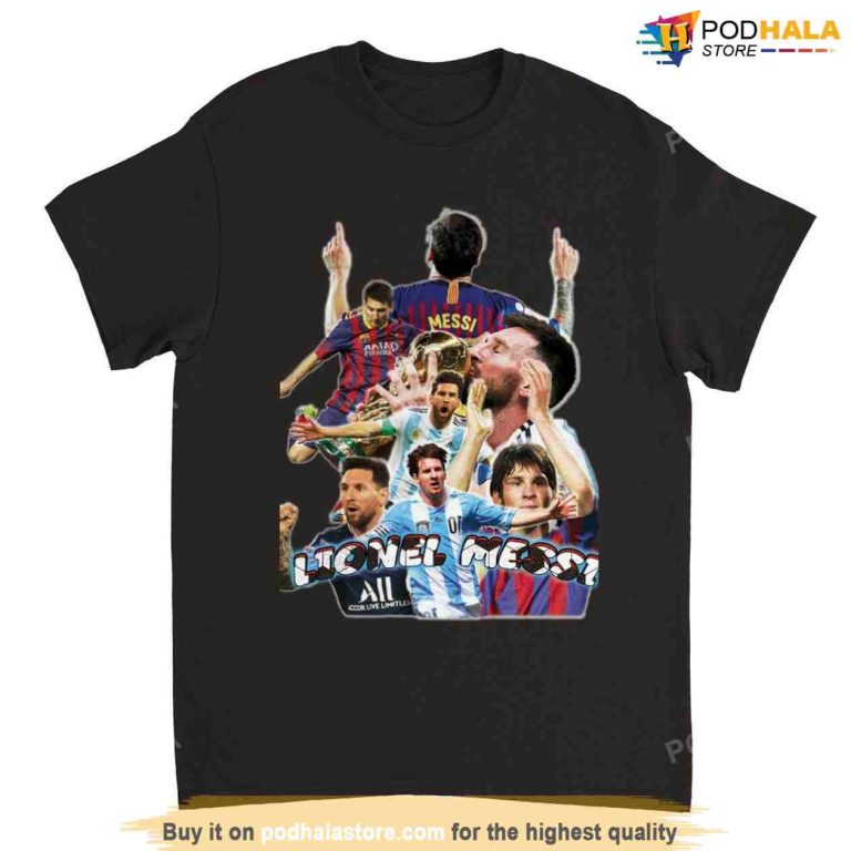 Messi Merchandise Lionel Messi Vintage Bootleg Shirt, World Cup 2022, Legend Messi 10 ...