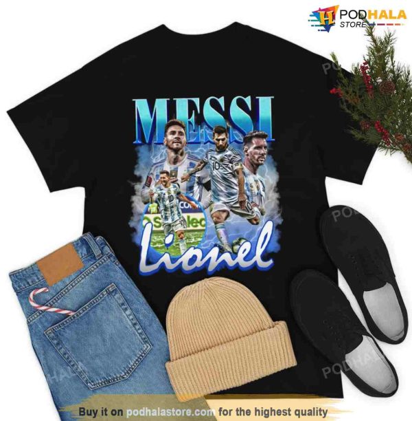 Lionel Messi Vintage Bootleg Shirt, Argentina is World Cup 2022 Champion