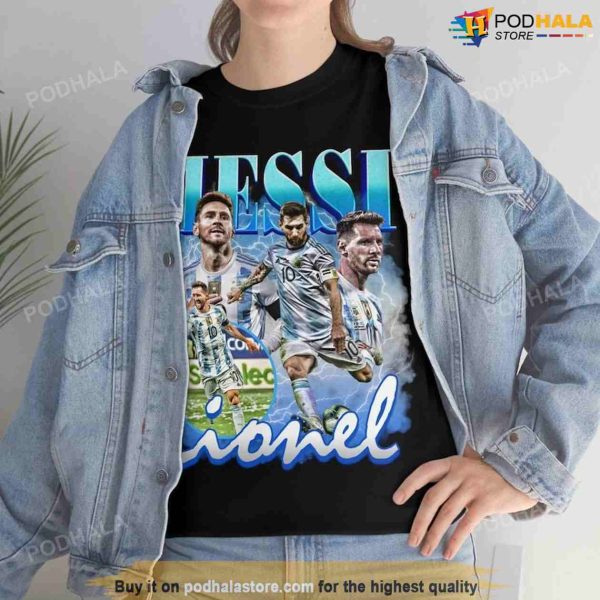 Lionel Messi Vintage Bootleg Shirt, World Cup 2022, Legend Messi 10 Shirt