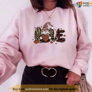 Love Gnome Valentines Day Leopard Love Unisex Sweatshirt Unisex T-Shirt