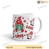 Love Hearts Valentines Gnome Starbucks Valentines Mug