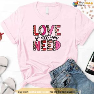 Love Is All You Need Leopard Happy Valentine's Day Unisex Sweatshirt 2