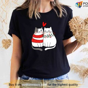 Matching Couples Cute Valentine Cats Shirt, Valentines Day Gifts