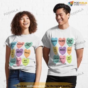 Mean Conversation Hearts, Anti Valentines Day Candy Hearts Shirt