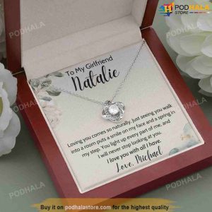 Message To My Girlfriend Valentines Necklace With Personalized Name 3