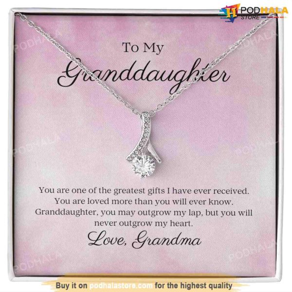 Message To My Granddaughter Necklace, Valentines Gift For Granddaughter From Grandma