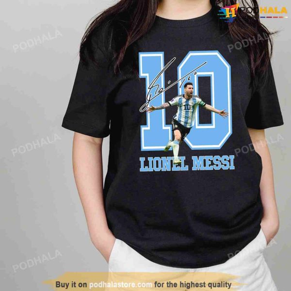Messi 10 Shirt Vintage Bootleg, World Cup 2022, Lionel Messi Shirt