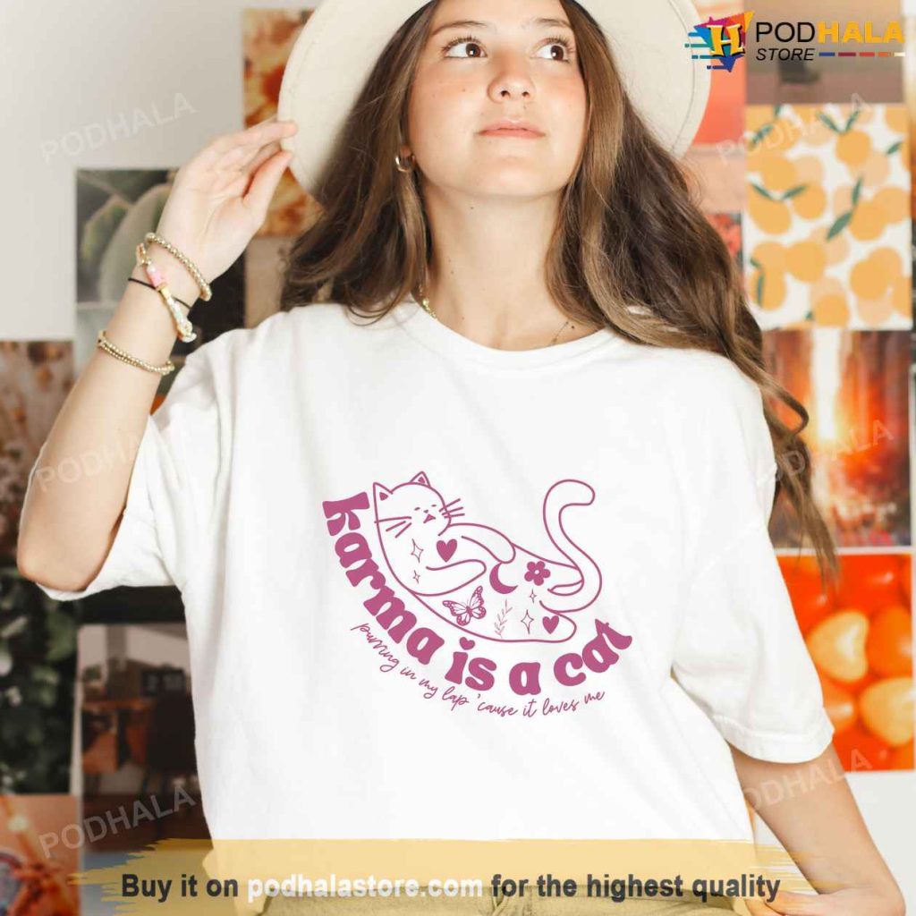 Midnights Taylor Retro T-Shirt, Karma is a Cat Taylor Swift Shirt