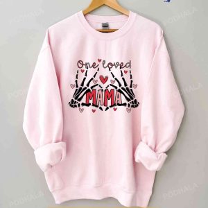 One Loved Mama Funny Valentines Day T shirt Valentine Gift For Mom