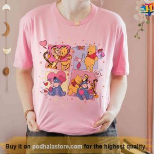 Pooh Bear And Friend Disney Valentine Tshirt For Couples Gifts