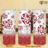 Red Heart Love  Glitter 20oz Skinny Valentines Tumbler