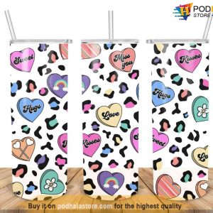 Sweet Kiss Love Hugs Cute Candy Heart Valentines Tumbler
